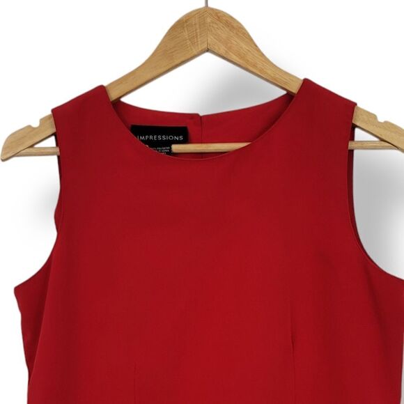 Vintage 90s Y2K Impressions Sleeveless Shell Top in Red Size Small - Picture 3 of 7